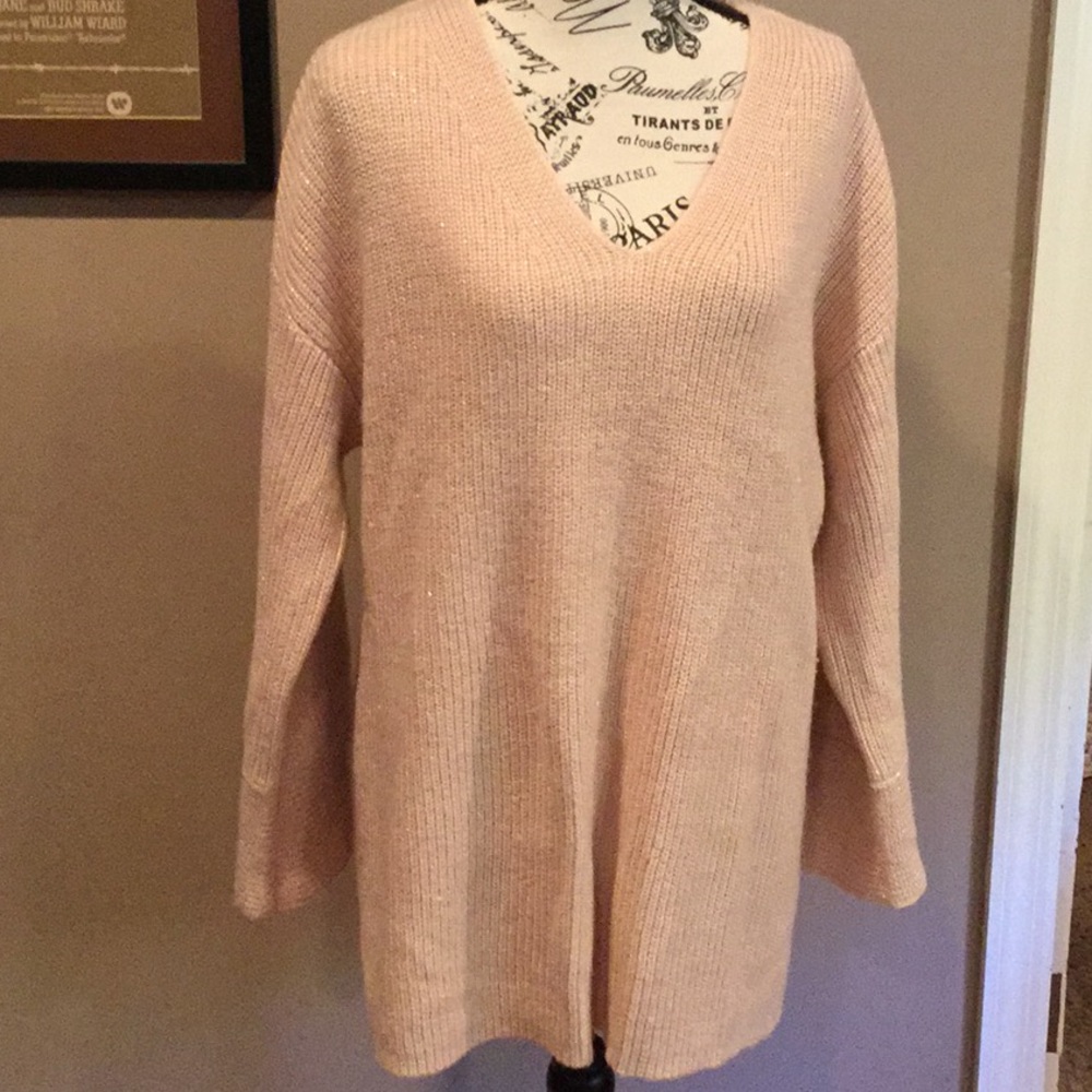 Calvin Klein pale pink shimmer sweater size xl